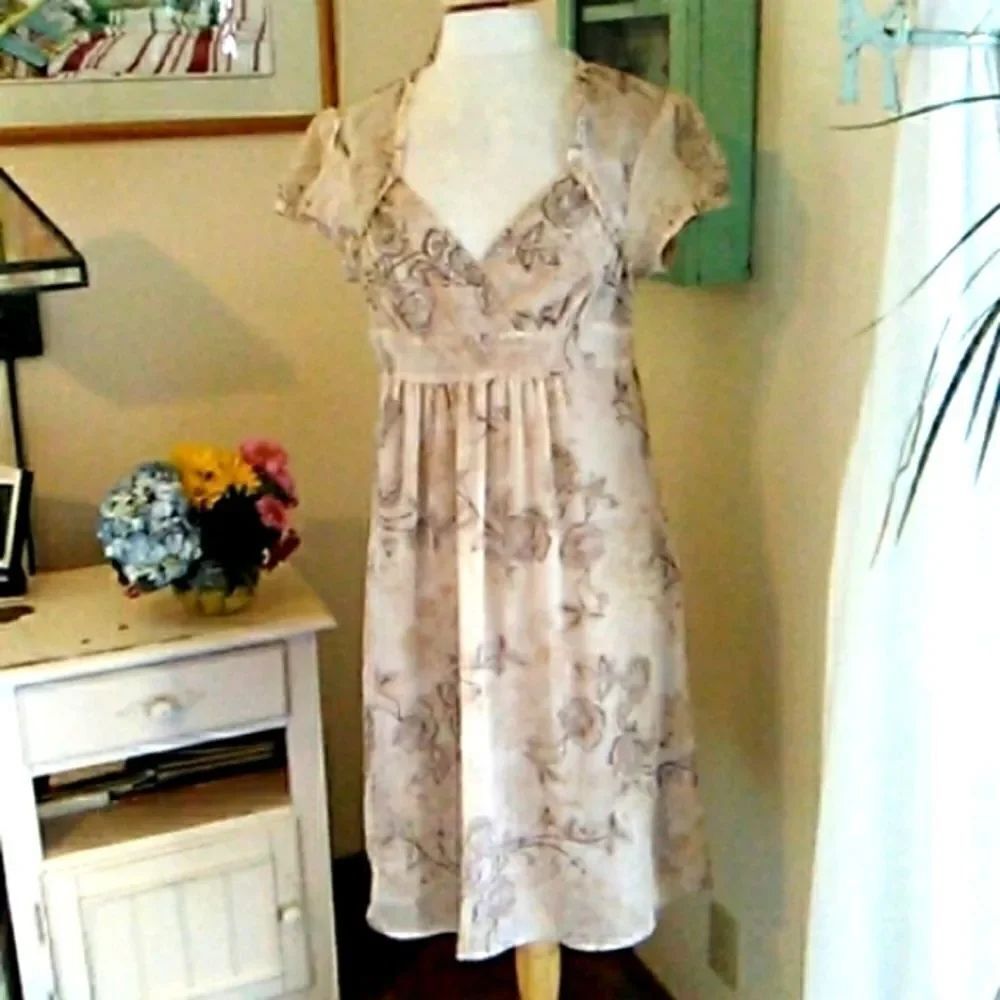 Apr. 9 Sheer Shadow Print Dress